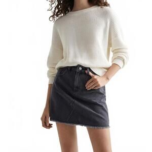 Mango Teen's Denim Mini Skirt NWT Grey Wash Teens Large